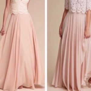 Jenny Yoo Hampton Maxi Skirt, Pink, Size 6